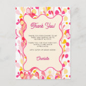 Modernes Dankeschön an Sie Retro Abstrakt Pink Postkarte (Vorderseite)