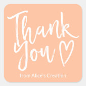 Modernes Dankeschön an Skripterstellung minimaler  Quadratischer Aufkleber (Vorderseite)