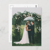 Modernes Dankeschön für das Hochzeitstag-Foto Postkarte (Vorne/Hinten)