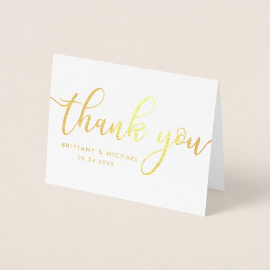 Modernes Dankeschön für Hochzeitsreise mit Foto Go Folienkarte (Vorderseite)