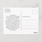 Modernes Dankeschön für Ihr Hochzeitsstipendium - Postkarte (Rückseite)