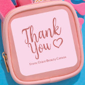 Modernes Dankeschön Pinsel Skript minimale Red Pin Quadratischer Aufkleber