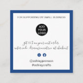 Modernes Dankeschön-Skript Ordnung minimale chic b Quadratische Visitenkarte (Rückseite)