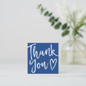 Modernes Dankeschön-Skript Ordnung minimale chic b Quadratische Visitenkarte (Stehend Vorderseite)