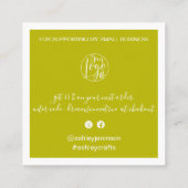 Modernes Dankeschön-Skript Reihenfolge einfache li Quadratische Visitenkarte (Rückseite)