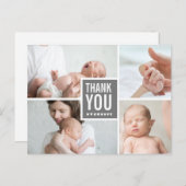 Modernes Dankeschön und die Fotos zur Geburtshilfe Postkarte (Vorne/Hinten)