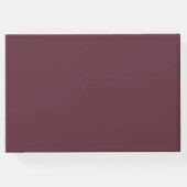 Modernes Dark Burgundy Gold Glitzer Script Gästebuch (Rückseite)