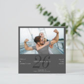 Modernes Date Foto dunkelgrau Save the Date (Stehend Vorderseite)