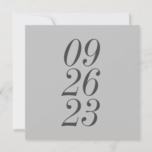 Modernes Date Foto dunkelgrau Save the Date (Rückseite)