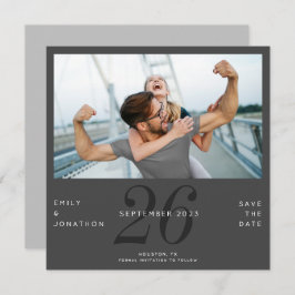 Modernes Date Foto dunkelgrau Save the Date