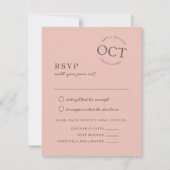 Modernes Date Siegel Blush Pink Wedding RSVP Save The Date (Vorderseite)