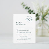 Modernes Date Siegel Deep Green Wedding RSVP Save The Date (Stehend Vorderseite)