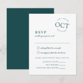 Modernes Date Siegel Deep Green Wedding RSVP Save The Date (Vorne/Hinten)