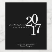 Modernes Datum der Hochzeit von Typografie Weinetikett (Einzelnes Label)