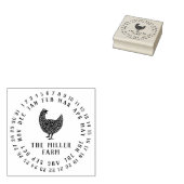Modernes Datum des Monats Frisches Hühnchen Gummistempel (Stempel)