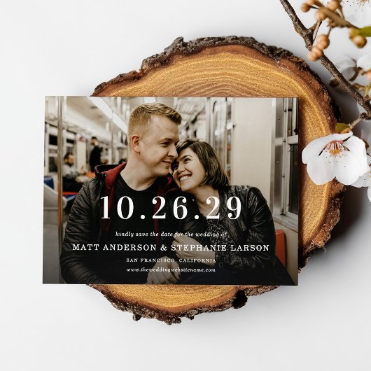 Modernes Datum Eurer Hochzeitsfotos Save-the-Date Einladung