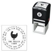 Modernes Datum und Hühnername Personalisiertes Ei Permastempel (Beispiel)