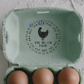 Modernes Datum und Hühnername Personalisiertes Ei Permastempel