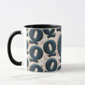 Modernes Deep Blue Monogram Niedlich Tasse (Links)