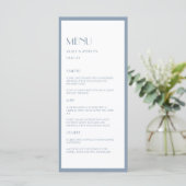 Modernes Deko Dusty Blue Wedding Flat Menu Menükarte (Stehend Vorderseite)