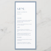 Modernes Deko Dusty Blue Wedding Flat Menu Menükarte (Vorderseite)