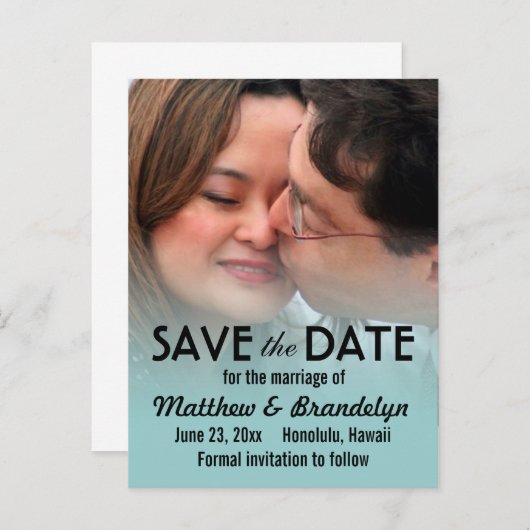 Modernes Deko Foto Save the Date Postkarten (Vorne/Hinten)