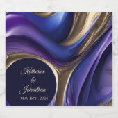 Modernes Dekor für Hochzeitstische Lila Gold- Schaumweinetikett (Einzelnes Label)