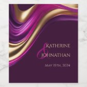 Modernes Dekor für Hochzeitstische Lila in Fuchsia Weinetikett (Einzelnes Label)