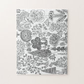 Modernes Dekorationsmuster in Schwarz und Weiß Puzzle (Vertikal)