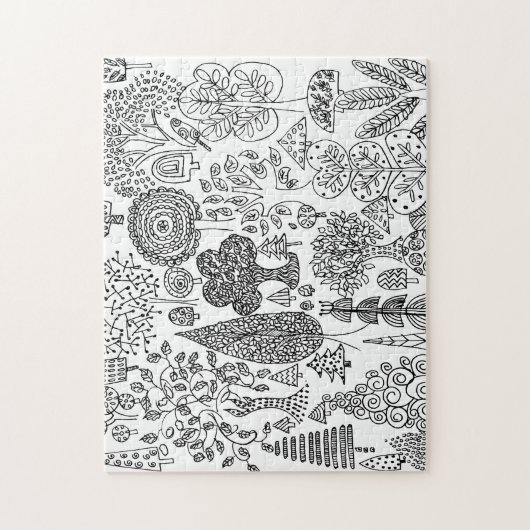 Modernes Dekorationsmuster in Schwarz und Weiß Puzzle (Vertikal)