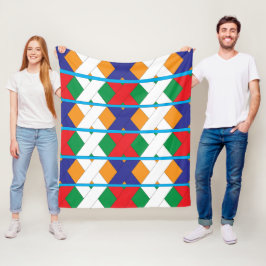 Modernes Dekorationsmuster mit farbenfroher Geomet Fleecedecke