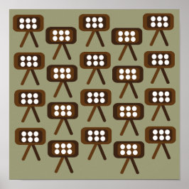 Modernes dekoratives Set des Fernsehens aus dem Mi Poster