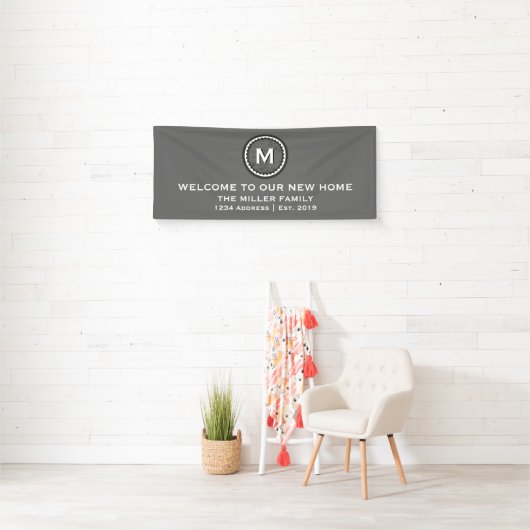 Modernes dekoratives Welcome Housewarming Party Banner (Insitu)