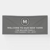 Modernes dekoratives Welcome Housewarming Party Banner (Horizontal)