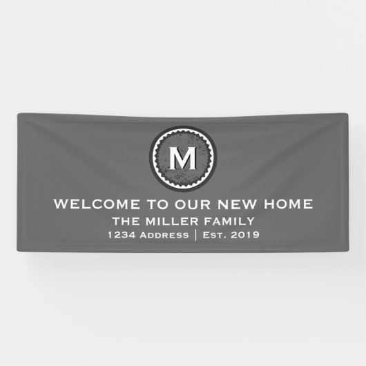 Modernes dekoratives Welcome Housewarming Party Banner (Horizontal)