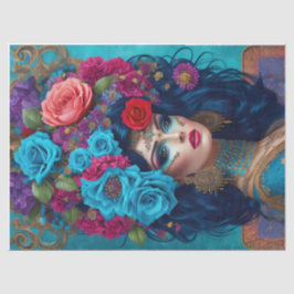 Modernes Dekoupage Blume Krongewebe Papier