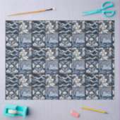 Modernes Dekouting für blaue Tile Seidenpapier (Basteln)