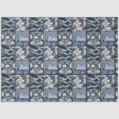 Modernes Dekouting für blaue Tile Seidenpapier (Vorderseite)