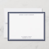 Modernes Denim Blue Border Name & Address Note Car Mitteilungskarte (Vorderseite)