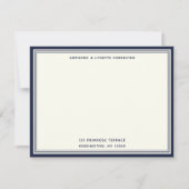 Modernes Denim Blue Border Name & Address Note Car Mitteilungskarte (Vorderseite)