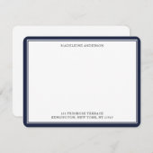 Modernes Denim Blue Doppelgrenzenwohnung Mitteilungskarte (Vorne/Hinten)