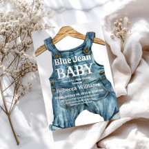 Modernes Denim Blue Jean Baby Boy Baby Shower