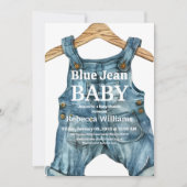 Modernes Denim Blue Jean Baby Boy Baby Shower Einladung (Vorderseite)