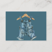 Modernes Denim Boy Blue Jean Baby Duschdiaper Begleitkarte (Rückseite)