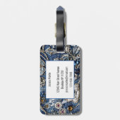 Modernes Denim Jeans Floral Gepäckanhänger (Rückseite vertikal)