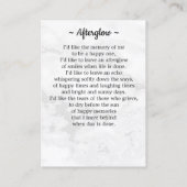 Modernes Denkmal 3 Foto Beerdigung Beerdigung Bark Telefonnummerkarte (Rückseite)