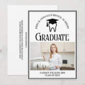 Modernes Dental School Foto Custom Abschluss Ankündigung (Vorne/Hinten)