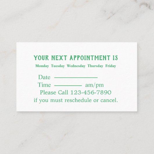 Modernes Dental Tooth Logo Mini Termin Geschäft (Rückseite)