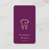 MODERNES DENTIST ORTHODONTIST LUXUS LILA GOLD VISITENKARTE (Vorderseite)