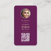 MODERNES DENTIST ORTHODONTIST LUXUS LILA GOLD VISITENKARTE (Rückseite)